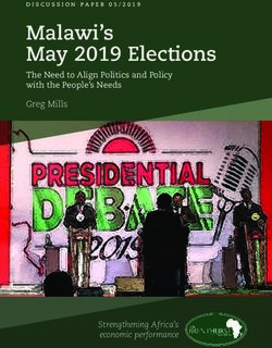 Malawi's May 2019 Elections - The Need to Align Politics and Policy with the People's Needs - Brenthurst Foundation