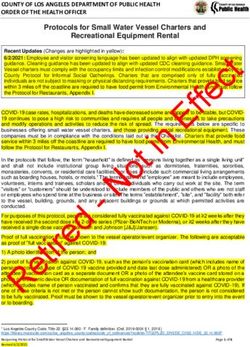 COUNTY OF LOS ANGELES DEPARTMENT OF PUBLIC HEALTH ORDER OF THE HEALTH OFFICER