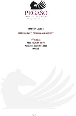 MASTER LEVEL I MADE IN ITALY, FASHION AND LUXURY MA1325 - 1500 hours 60 ECTS Academic Year 2021/2022 1ST Edition