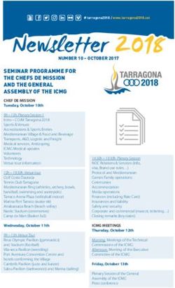 SEMINAR PROGRAMME FOR THE CHEFS DE MISSION AND THE GENERAL ASSEMBLY OF THE ICMG