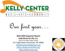 Our first year 2019-2020 Supporter Report Kelly Music for Life, Inc - 501c3 non profit public charity
