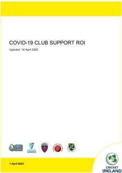 COVID-19 CLUB SUPPORT ROI - Updated: 16 April 2020 - 1 April 2020 - Cricket Ireland