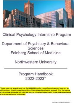 Clinical Psychology Internship Program Department of Psychiatry & Behavioral Sciences Feinberg School of Medicine Northwestern University Program ...