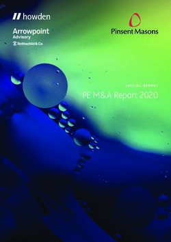 PE M&A Report 2020 SPECIAL REPORT - Arrowpoint Advisory