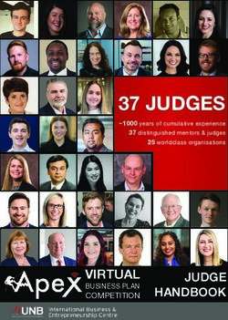 37 JUDGES - VIRTUAL COMPETITION BUSINESS PLAN - University of New Brunswick