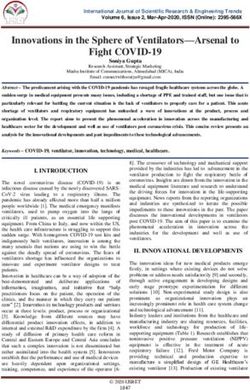 Innovations in the Sphere of Ventilators-Arsenal to Fight COVID-19 - ijsret