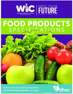 FOOD PRODUCTS - Submit your food item(s) request to: SCDHEC