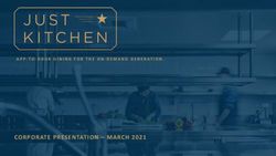 CORPORATE PRESENTATION - MARCH 2021 - APP-TO-DOOR DINING FOR THE ON-DEMAND GENERATION - Investors ...