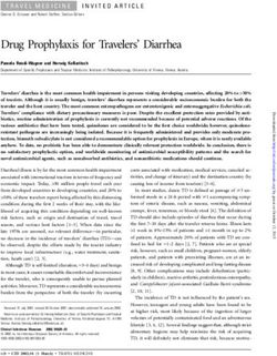 Drug Prophylaxis for Travelers' Diarrhea