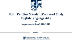 North Carolina Standard Course of Study English Language Arts - Implementation 2018-2019