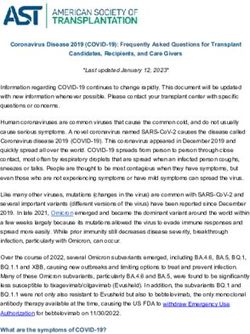 Coronavirus Disease 2019 (COVID-19): Frequently Asked Questions for Transplant Candidates, Recipients, and Care Givers
