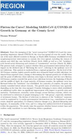 FLATTEN THE CURVE! MODELING SARS-COV-2/COVID-19 GROWTH IN GERMANY AT THE COUNTY LEVEL - REGION