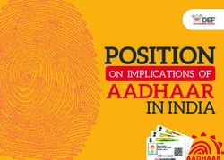 POSITION AADHAAR IN INDIA - ON IMPLICATIONS OF