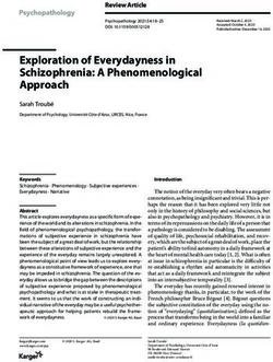 Exploration of Everydayness in Schizophrenia: A Phenomenological Approach