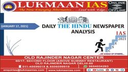January 2021 The Hindu Analysis 17th - Lukmaan IAS