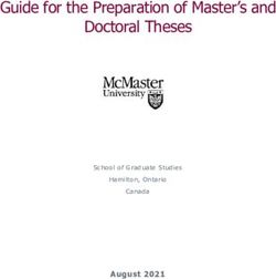 Guide for the Preparation of Master's and Doctoral Theses - August 2021 School of Graduate Studies