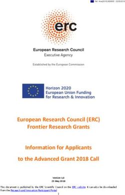 European Research Council (ERC) Frontier Research Grants Information for Applicants to the Advanced Grant 2018 Call - Europa EU