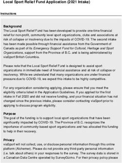 Local Sport Relief Fund Application (2021 Intake) - viaSport