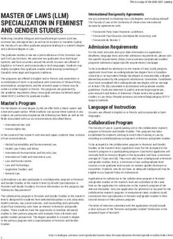 MASTER OF LAWS (LLM) SPECIALIZATION IN FEMINIST AND GENDER STUDIES