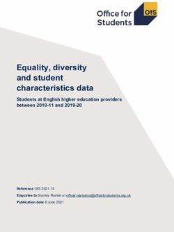 EQUALITY, DIVERSITY AND STUDENT CHARACTERISTICS DATA - STUDENTS AT ENGLISH HIGHER EDUCATION PROVIDERS BETWEEN 2010-11 AND 2019-20 REFERENCE OFS ...
