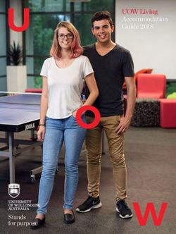 UOW Living Accommodation Guide 2018 - Stands for purpose