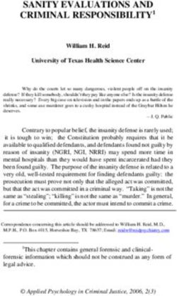 SANITY EVALUATIONS AND CRIMINAL RESPONSIBILITY1