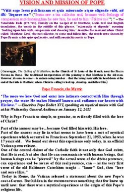 VISION AND MISSION OF POPE