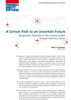A Certain Path to an uncertain Future - Kyrgyzstan's Accession to the Customs Union/ Eurasian Economic Union