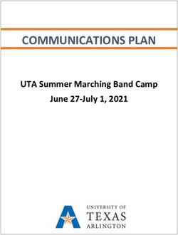 COMMUNICATIONS PLAN UTA Summer Marching Band Camp June 27-July 1, 2021