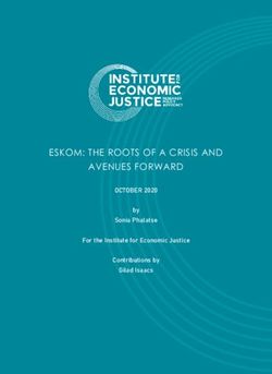 ESKOM: THE ROOTS OF A CRISIS AND AVENUES FORWARD - OCTOBER 2020 by Sonia Phalatse For the Institute for Economic Justice Contributions by Gilad Isaacs