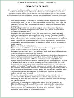 CACRAO CODE OF ETHICS - NC WEEK 8A (Salisbury Week) - October 31 - November 5, 2021