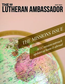Lutheran AMBASSADOR THE - JULY 2021 - Association of Free Lutheran Congregations