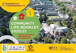 COMMUNITY LIFE BOOKLET - 2020/21 FOR ALL STUDENTS & RESIDENTS IN THE COMMUNITY - UCC
