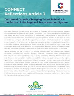 CONNECT Reflections Article 3 - Continued Growth, Changing Travel Behavior & the Future of the Regional Transportation System - Centralina ...