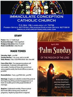 IMMACULATE CONCEPTION CATHOLIC CHURCH - P.O. Box 158, Lakeland, LA 70752