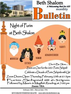 February 2021-Shevat/Adar 5781 - BETH SHALOM SYNAGOGUE BULLETIN - www.edmontonbethshalom.org - ShulCloud