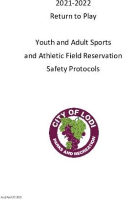 Return to Play Youth and Adult Sports and Athletic Field Reservation Safety Protocols 2021-2022