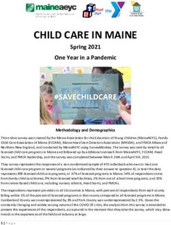 CHILD CARE IN MAINE Spring 2021 One Year in a Pandemic - MaineAEYC