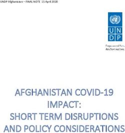 AFGHANISTAN COVID-19 IMPACT: SHORT TERM DISRUPTIONS AND POLICY CONSIDERATIONS - UNDP