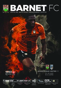 BARNET FC OFFICIAL MATCHDAY PROGRAMME 2019/20 - Barnet Football Club