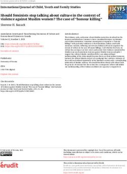 Should feminists stop talking about culture in the context of violence against Muslim women? The case of "honour killing" - &Eacute;rudit