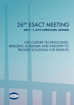 26TH ESACT MEETING CELL CULTURE TECHNOLOGIES: BRIDGING ACADEMIA AND INDUSTRY TO PROVIDE SOLUTIONS FOR PATIENTS - esact 2019