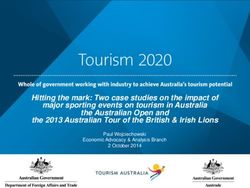 Hitting the mark: Two case studies on the impact of major sporting events on tourism in Australia the Australian Open and - the 2013 Australian ...