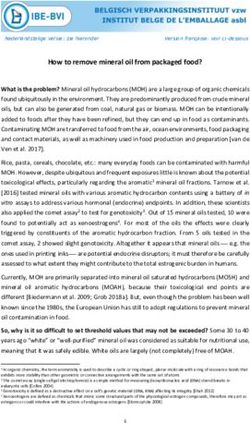 How to remove mineral oil from packaged food? - IBE-BVI