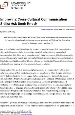 Improving Cross-Cultural Communication Skills: Ask-Seek-Knock