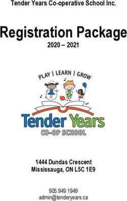 Registration Package Tender Years Co-operative School Inc. 2020 2021 - 1444 Dundas Crescent Mississauga, ON L5C 1E9 - TENDER YEARS CO ...
