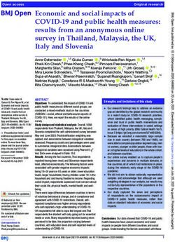 Economic and social impacts of COVID-19 and public health measures: results from an anonymous online survey in Thailand, Malaysia, the UK, Italy ...