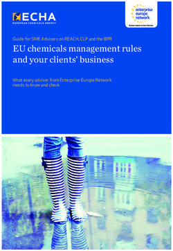 EU chemicals management rules and your clients' business - Guide for SME Advisers on REACH, CLP and the BPR What every adviser from Enterprise ...