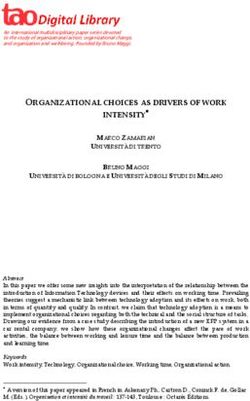 ORGANIZATIONAL CHOICES AS DRIVERS OF WORK INTENSITY