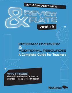 PROGRAM OVERVIEW 2018-19 - Manitoba Government